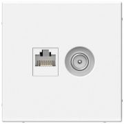 Розетка компьютерная + телевизионная 2-м СП ArtGallery RJ45 кат.5E + TV механизм бел. SE GAL000189