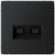 Розетка компьютерная 2-м ArtGallery 2хRJ45 кат.6A механизм карбон SE GAL001088