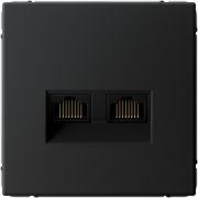 Розетка компьютерная 2-м ArtGallery RJ45 + RJ45 кат.5E механизм карбон SE GAL001085