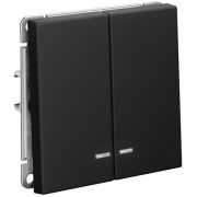 Выключатель 2-кл. ArtGallery (сх. 5а) 10AX с подсветкой быстрозаж. клем. мех. карбон SE GAL001053S