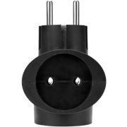 Тройник сетевой универсальный 16А черный