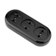 Разветвитель 3 гнезда б/з черный REXANT