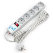 Сетевой фильтр 5 гнезд серый 3 м 10А КУБ