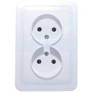 Розетка 2-м СП Валери 16А IP20 без заземл. бел. Universal В0102