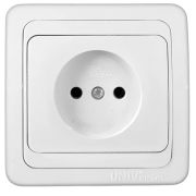 Розетка 1-м СП Валери 16А IP20 без заземл. бел. Universal В0022