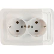 Розетка 2-м СП Валери 16А IP20 с заземл. бел. Universal В0128
