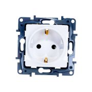 Розетка 1-м СП Etika 16А IP20 250В 2P+E с заземл. винтов. клеммы механизм бел. IEK 672221