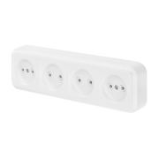 Розетка Bylectrica Пралеска 4-м без заземл. белая пластик РА16-264