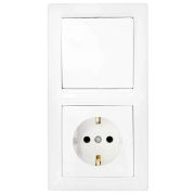 Блок СП (розетка с заземл. + 1-кл. выкл.) бел. Bylectrica В-РЦ-691