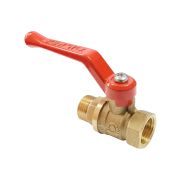 Кран шаровый латунь красная рукоятка