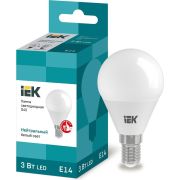Лампа IEK G45 шар 3Вт E14 4000K